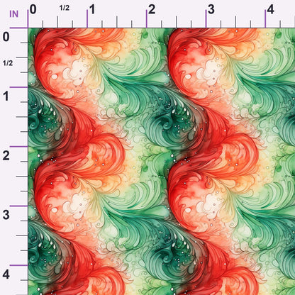 Peppermint Plumes Pattern 1 Minky Fabric