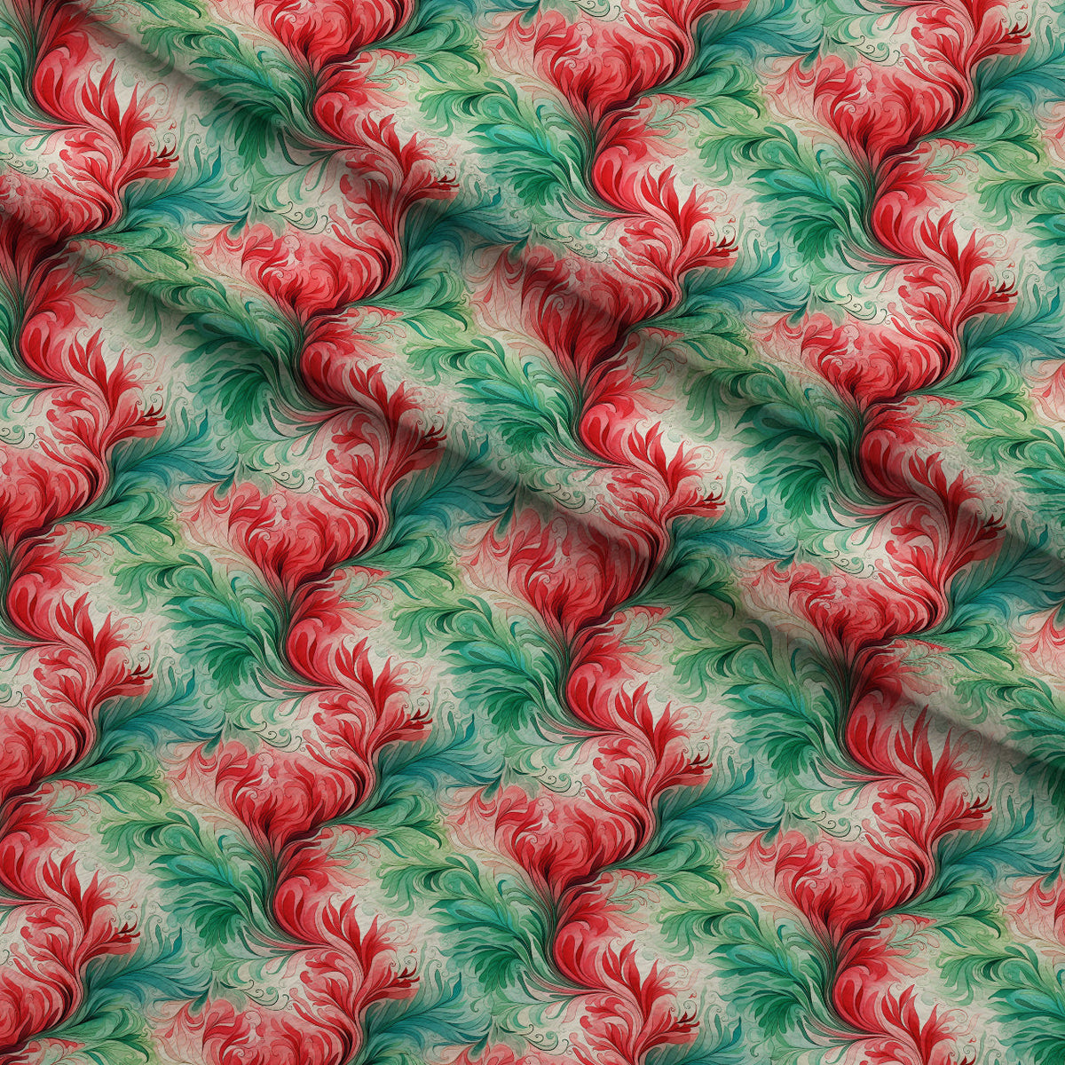 Peppermint Plumes Pattern 10 Minky Fabric