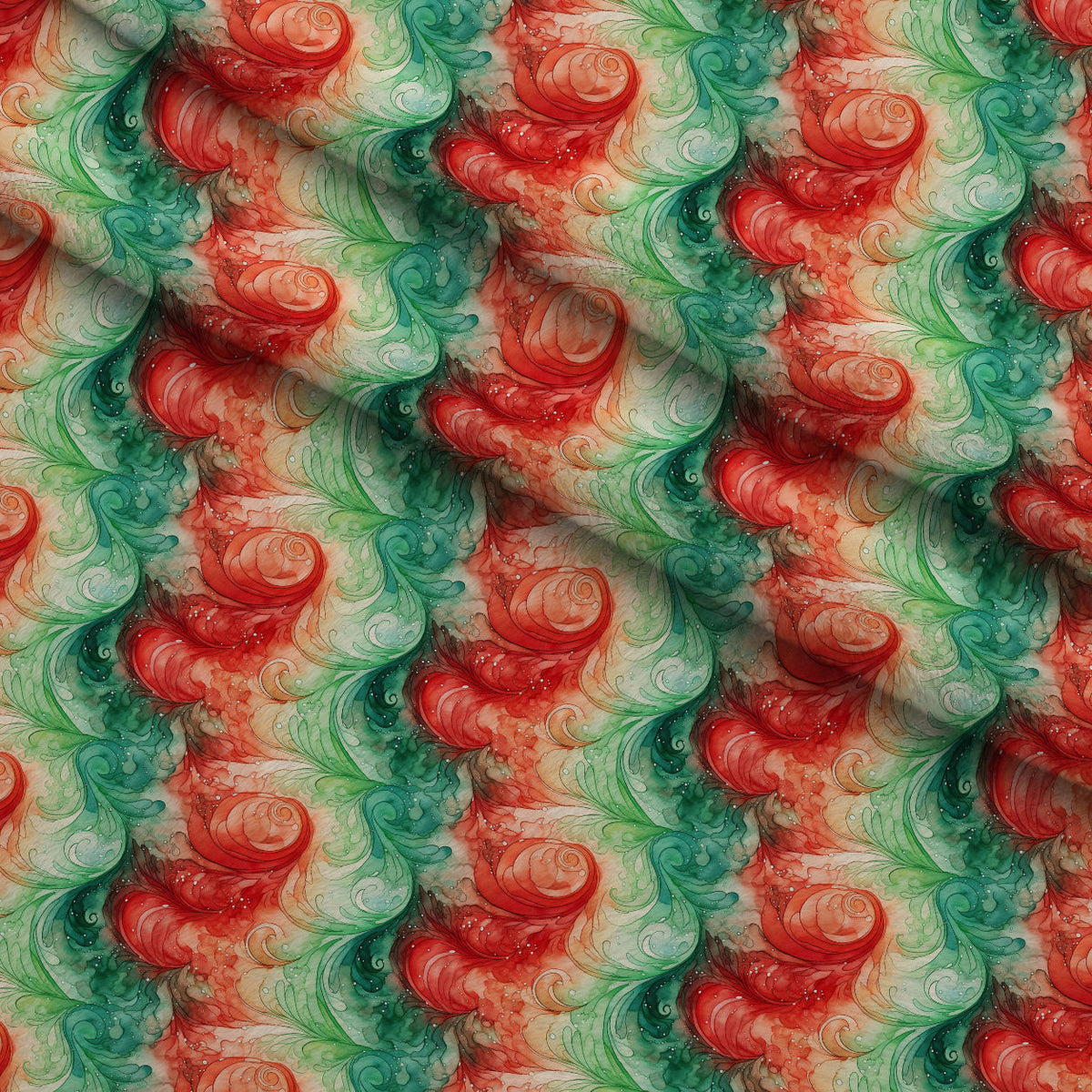 Peppermint Plumes Pattern 2 Minky Fabric