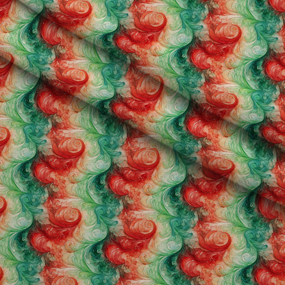 Peppermint Plumes Pattern 2 Minky Fabric
