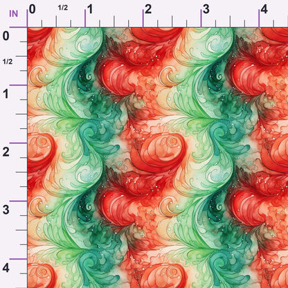 Peppermint Plumes Pattern 2 Minky Fabric
