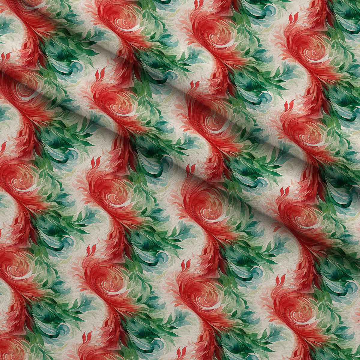 Peppermint Plumes Pattern 3 Minky Fabric