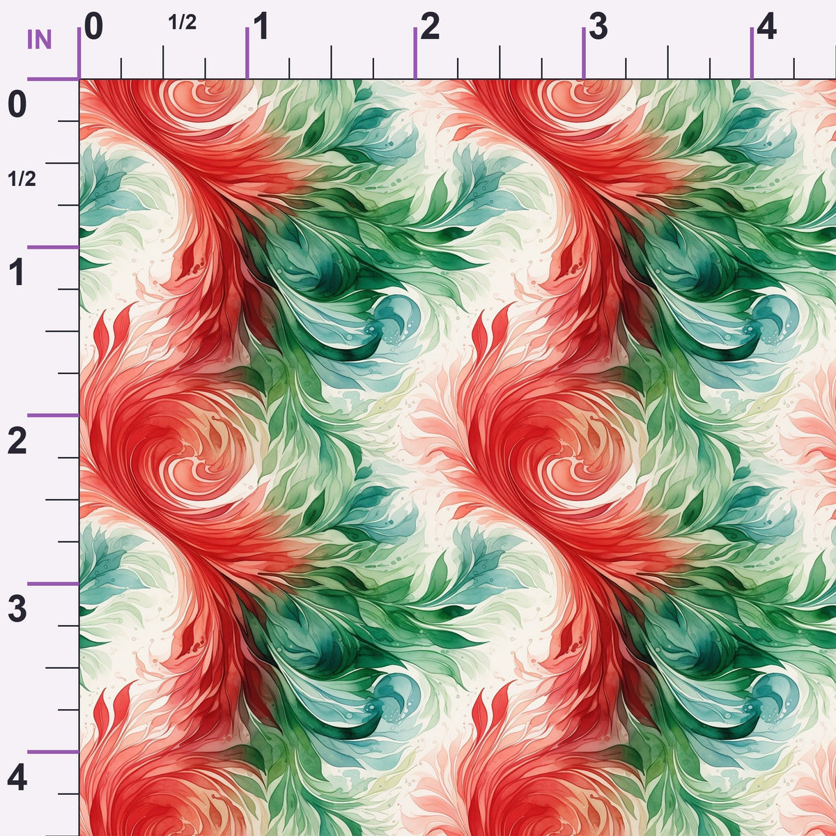 Peppermint Plumes Pattern 3 Minky Fabric