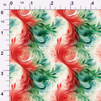 Peppermint Plumes Pattern 3 Minky Fabric
