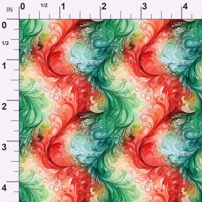 Peppermint Plumes Pattern 5 Minky Fabric
