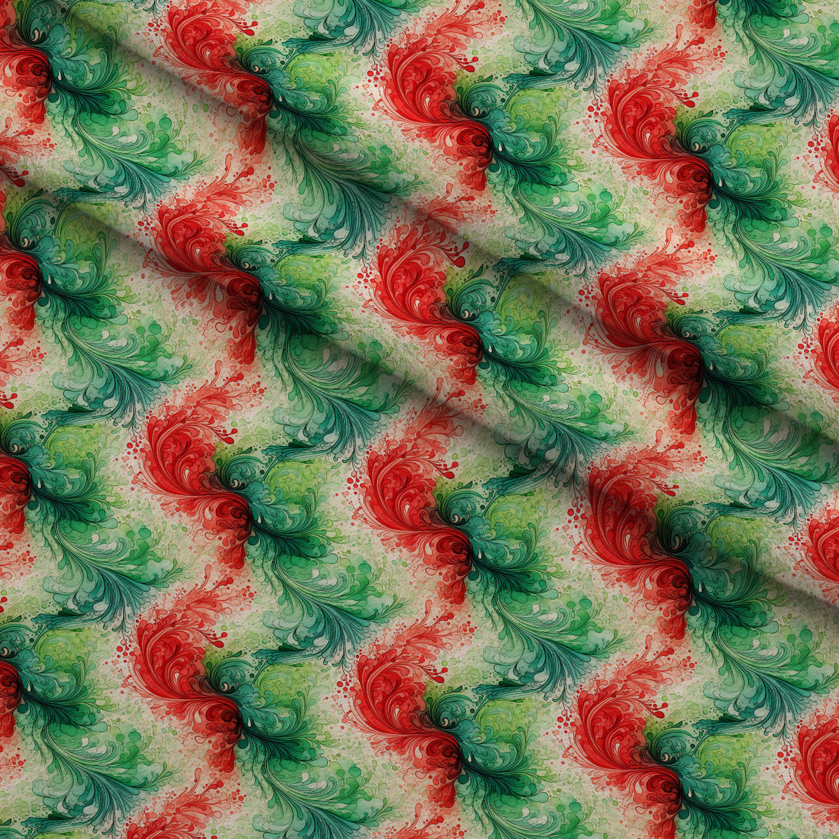 Peppermint Plumes Pattern 9 Minky Fabric