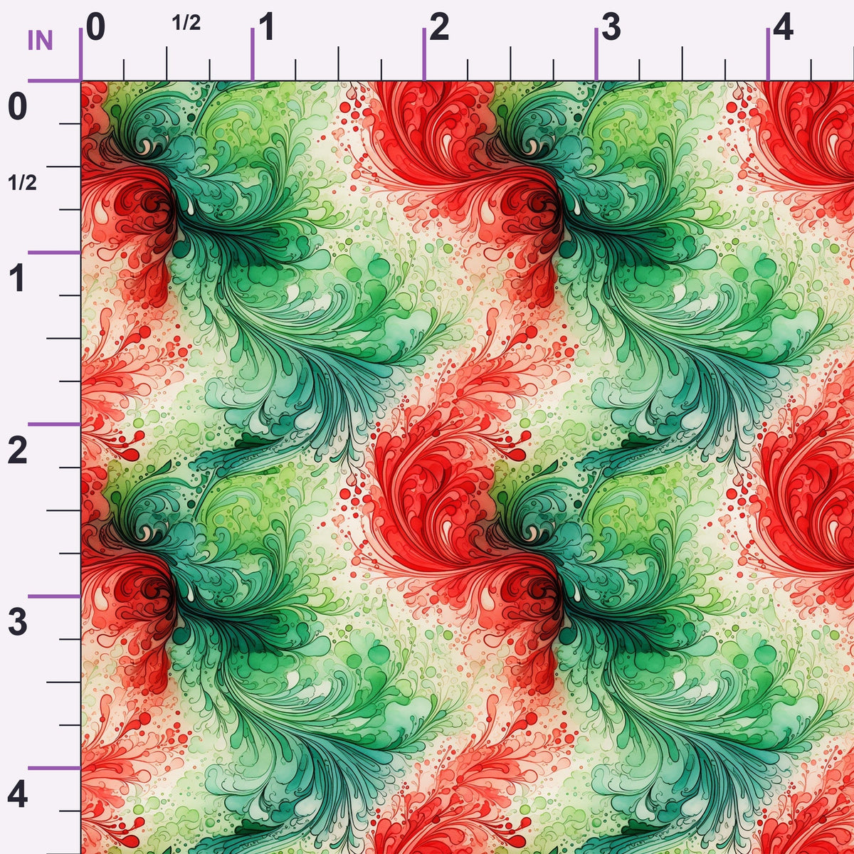 Peppermint Plumes Pattern 9 Minky Fabric
