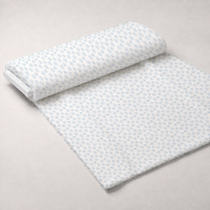 Periwinkle Dreams Daisies Outline on White Minky Fabric
