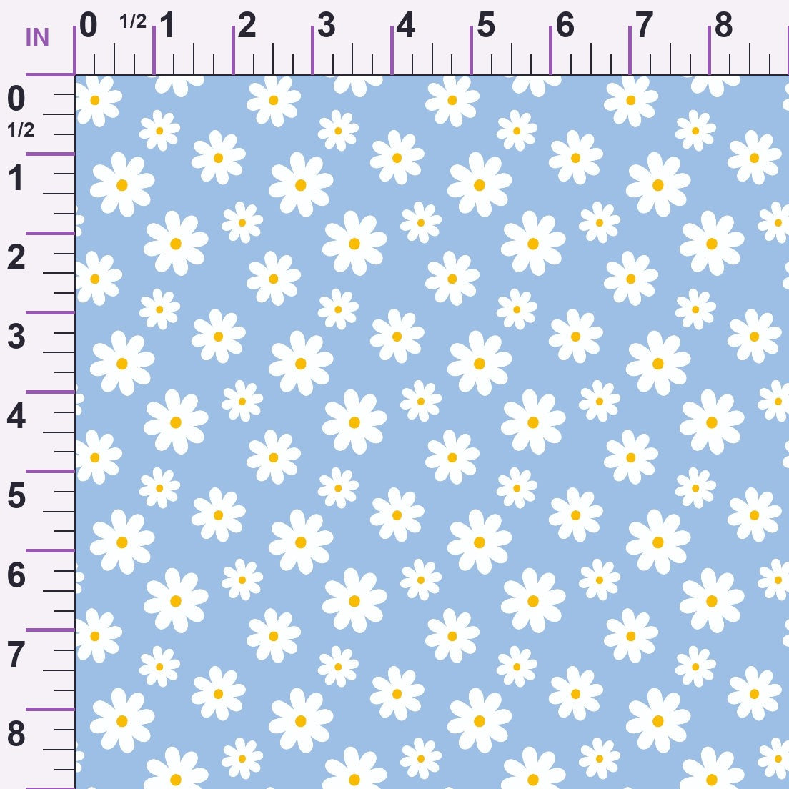 Periwinkle Dreams White Daisies on Periwinkle Minky Fabric