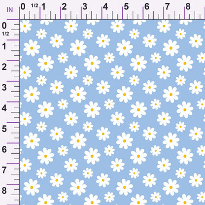 Periwinkle Dreams White Daisies on Periwinkle Minky Fabric