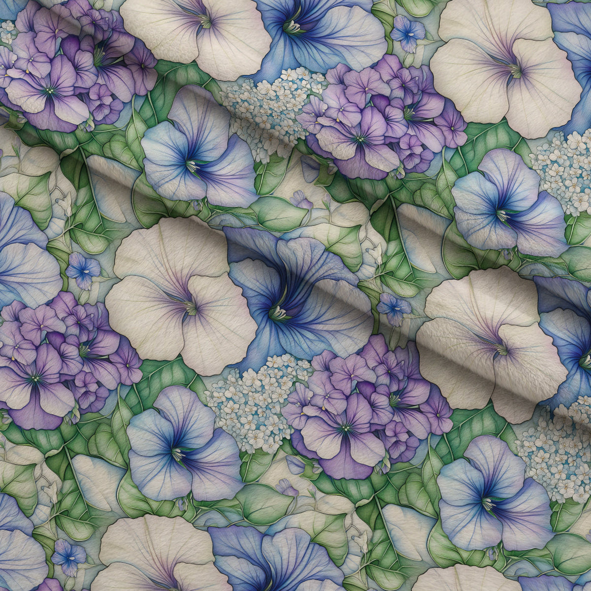 Periwinkle Garden Pattern 1 Minky Fabric