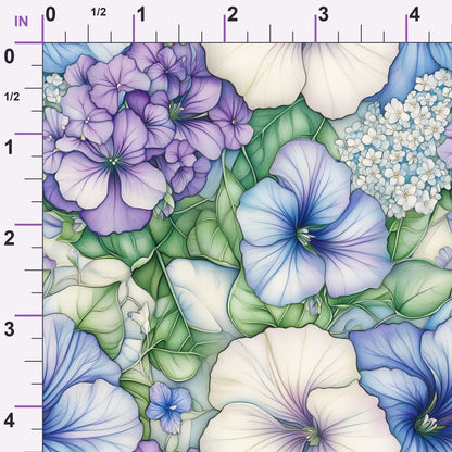 Periwinkle Garden Pattern 1 Minky Fabric