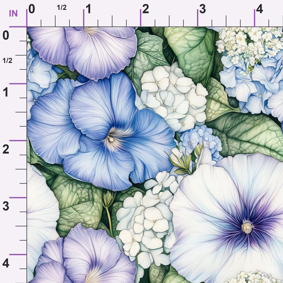 Periwinkle Garden Pattern 2 Minky Fabric