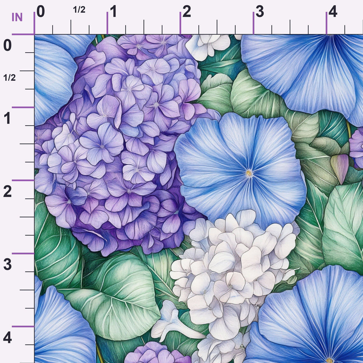 Periwinkle Garden Pattern 4 Minky Fabric