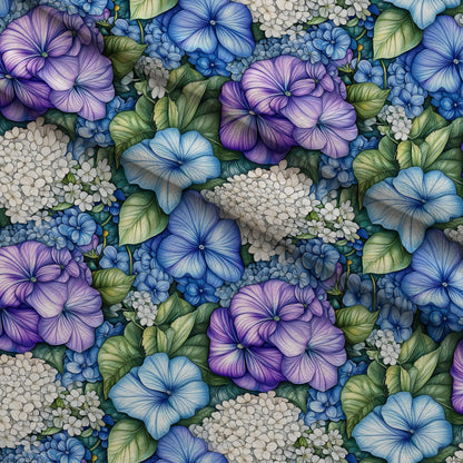 Periwinkle Garden Pattern 5 Minky Fabric