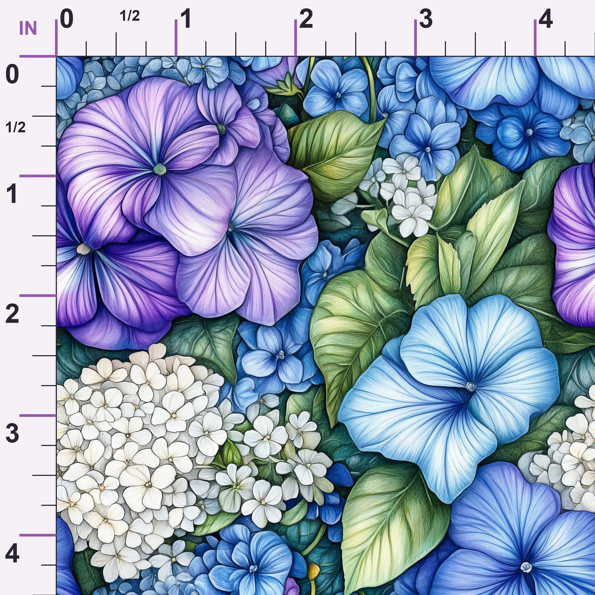 Periwinkle Garden Pattern 5 Minky Fabric