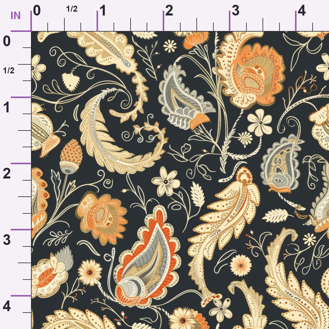 Persian Garden Pattern 1 Minky Fabric