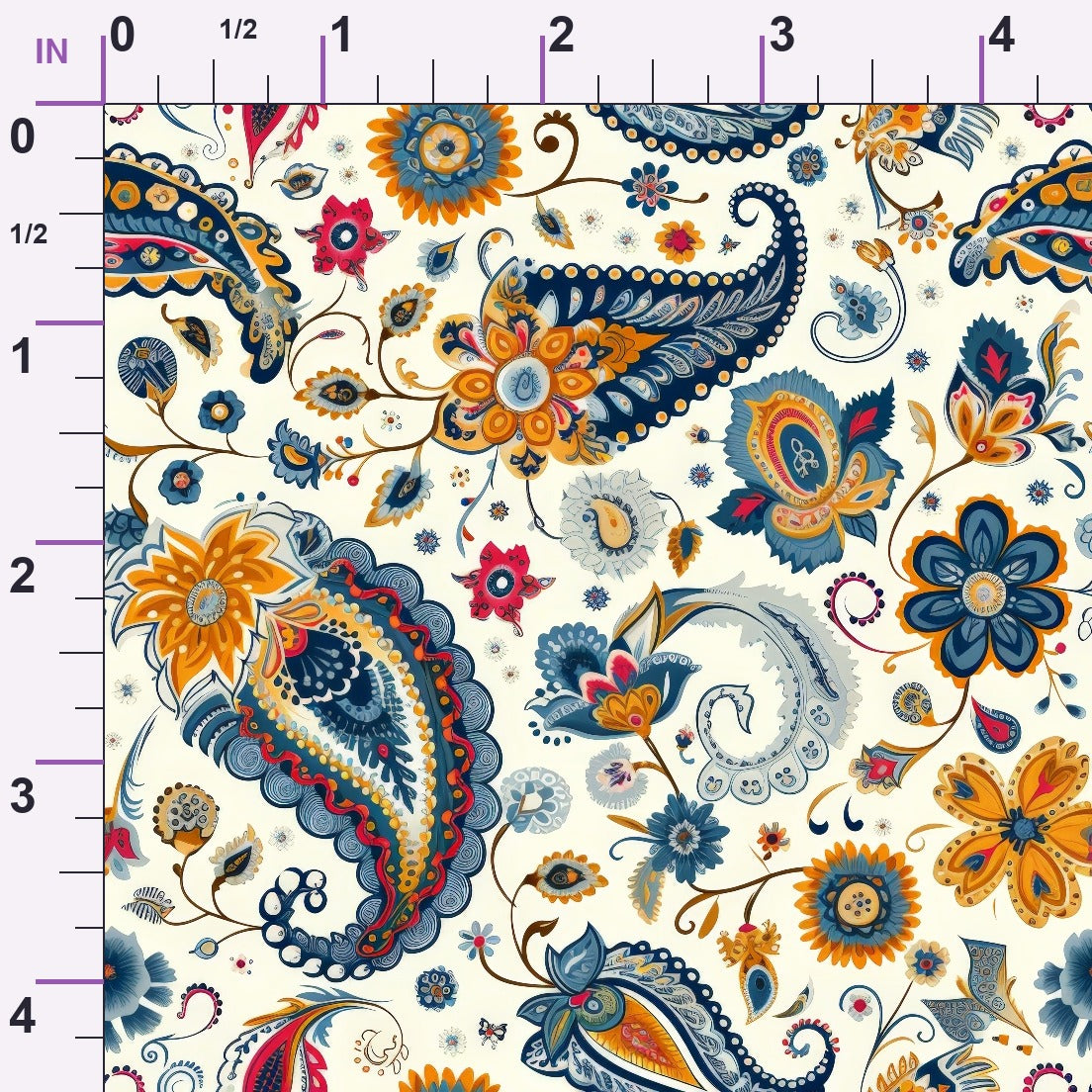 Persian Garden Pattern 11 Minky Fabric