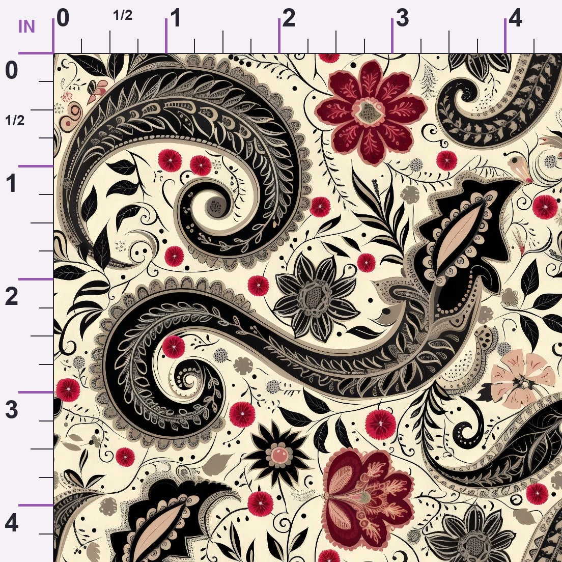Persian Garden Pattern 12 Minky Fabric