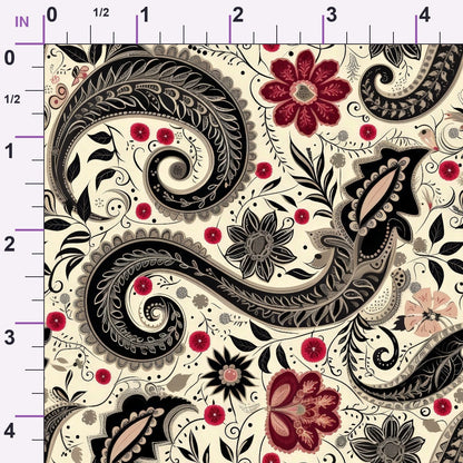 Persian Garden Pattern 12 Minky Fabric