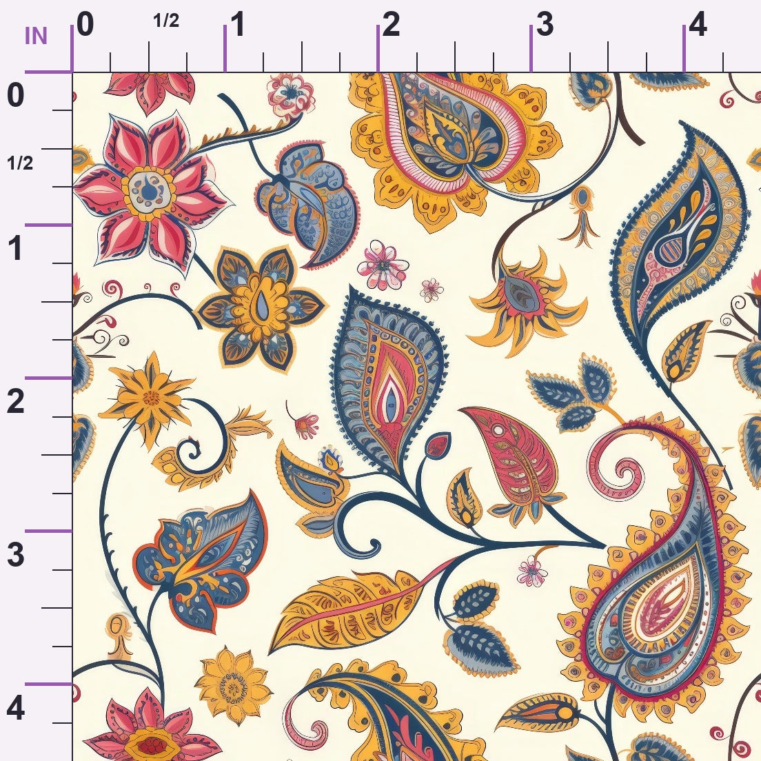 Persian Garden Pattern 4 Minky Fabric