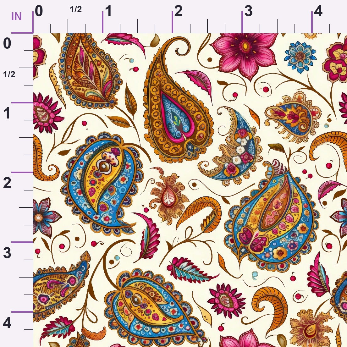 Persian Garden Pattern 5 Minky Fabric