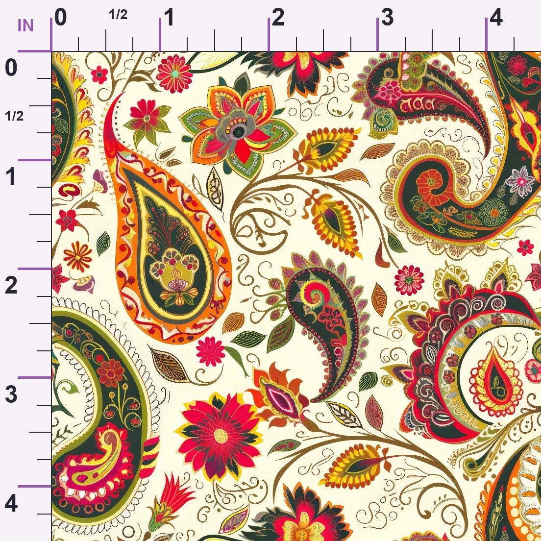Persian Garden Pattern 7 Minky Fabric