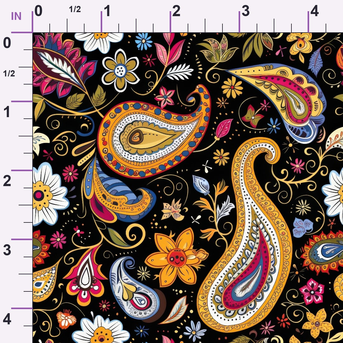 Persian Garden Pattern 9 Minky Fabric