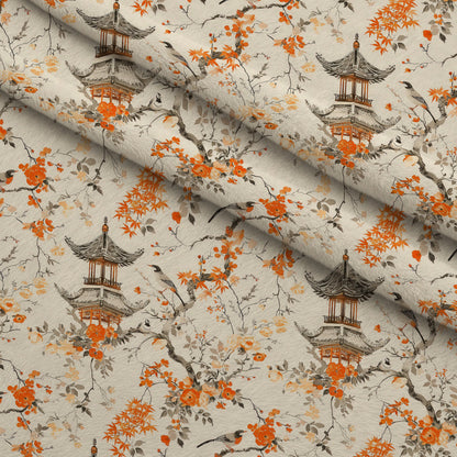 Persimmon Pagoda Pattern 11 Minky Fabric
