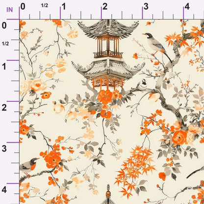 Persimmon Pagoda Pattern 11 Minky Fabric