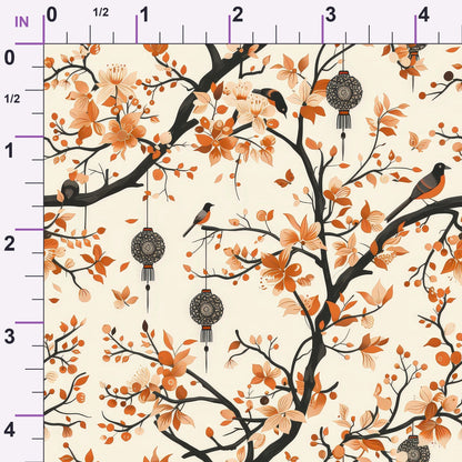 Persimmon Pagoda Pattern 12 Minky Fabric