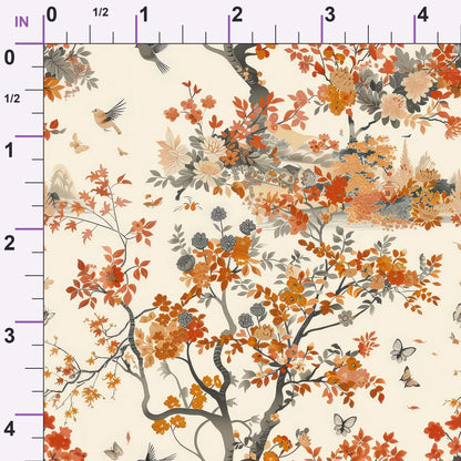 Persimmon Pagoda Pattern 3 Minky Fabric