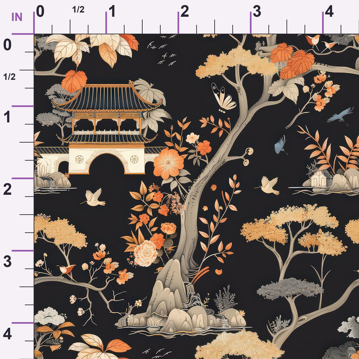 Persimmon Pagoda Pattern 4 Minky Fabric