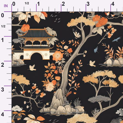 Persimmon Pagoda Pattern 4 Minky Fabric