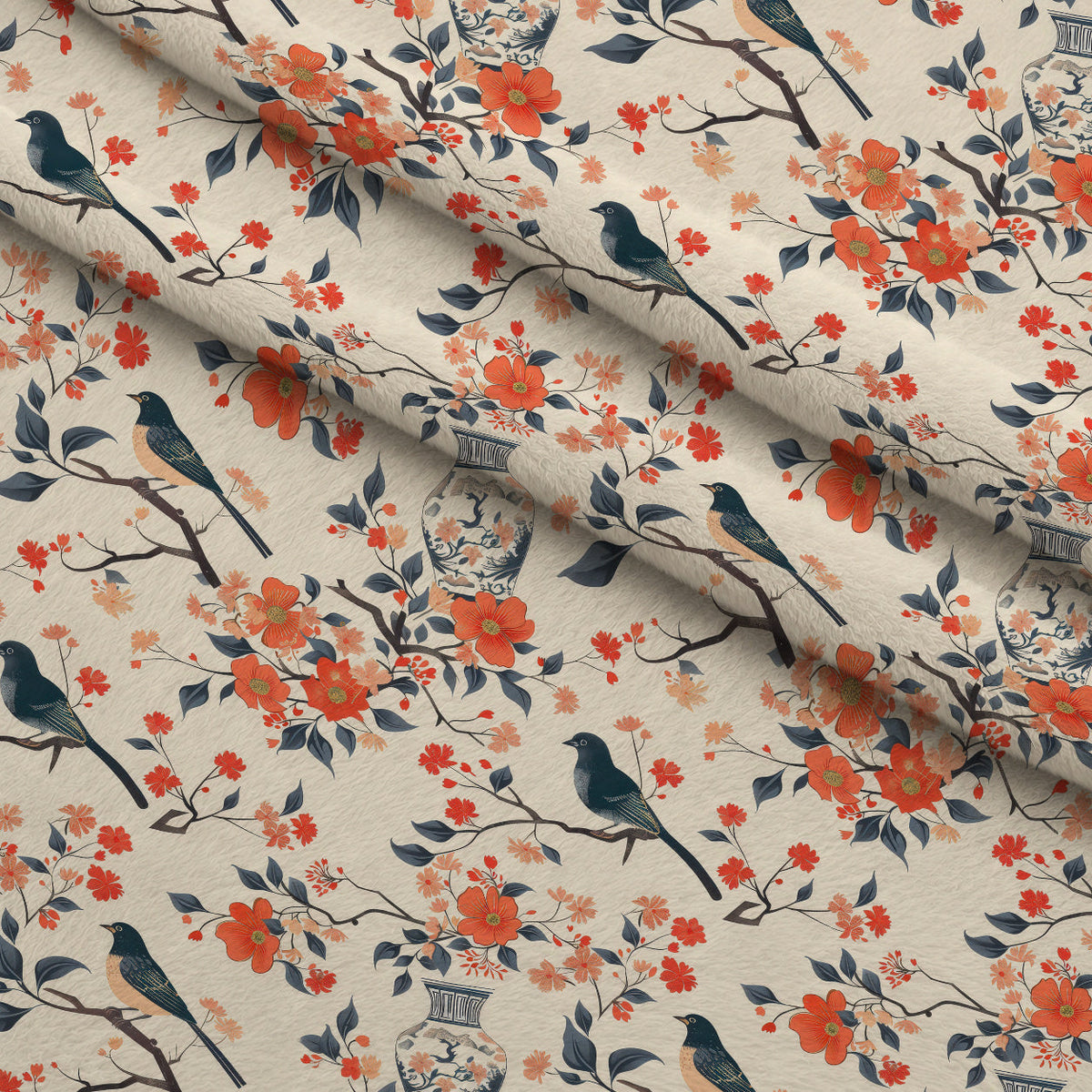 Persimmon Pagoda Pattern 6 Minky Fabric