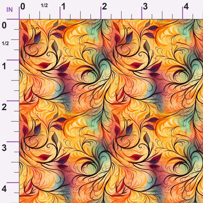 Phoenix Plumes Pattern 1 Minky Fabric