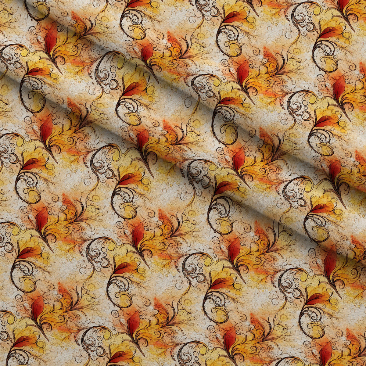 Phoenix Plumes Pattern 4 Minky Fabric