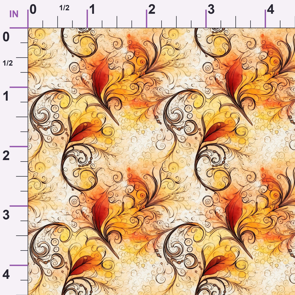 Phoenix Plumes Pattern 4 Minky Fabric