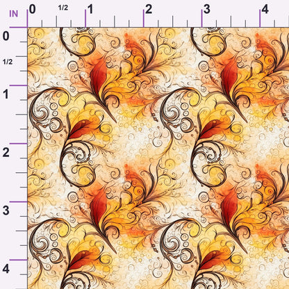 Phoenix Plumes Pattern 4 Minky Fabric