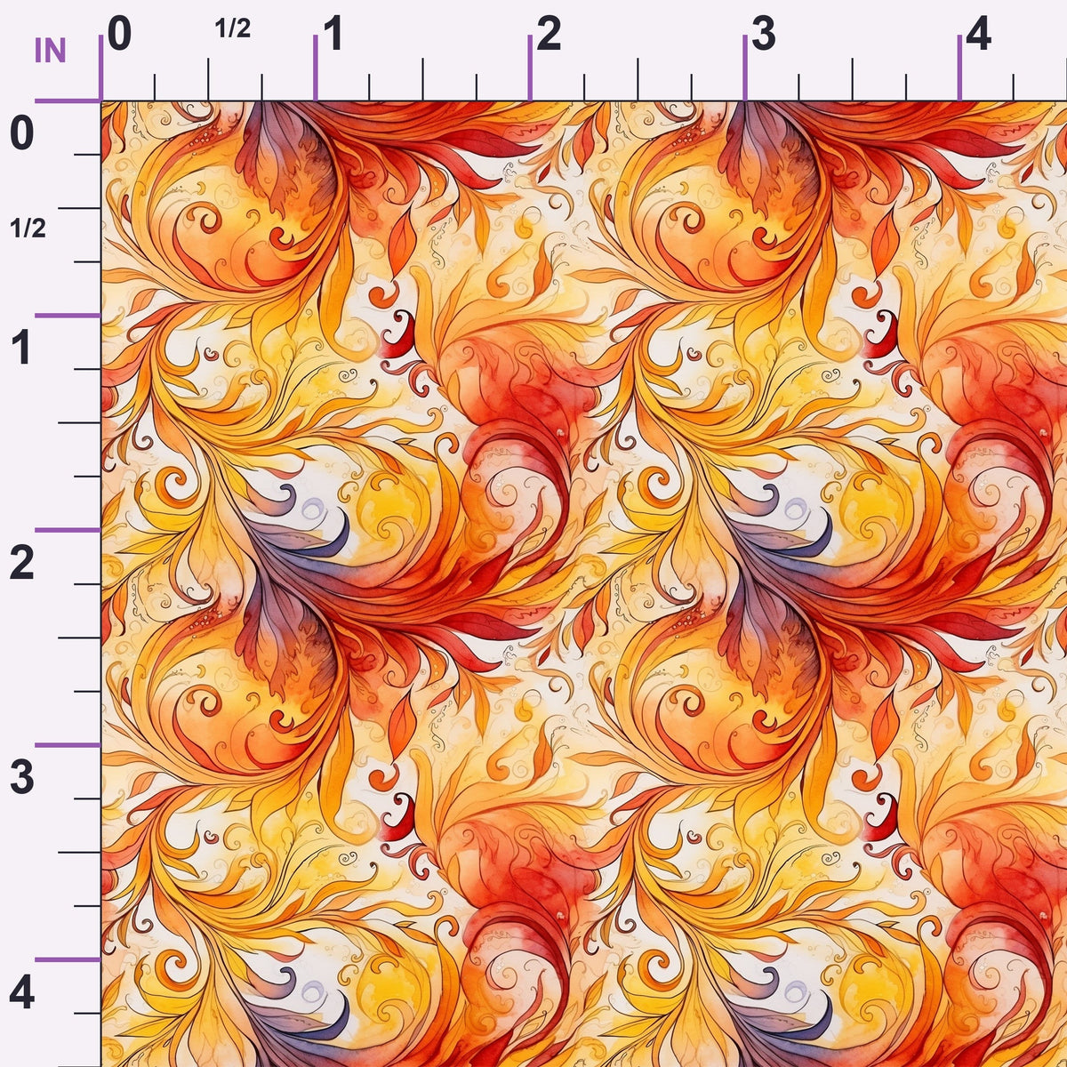 Phoenix Plumes Pattern 7 Minky Fabric