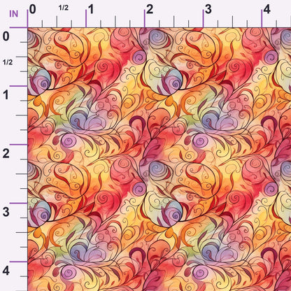 Phoenix Plumes Pattern 9 Minky Fabric
