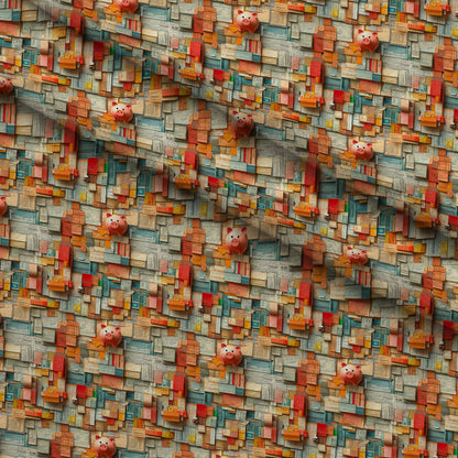 Piggy Bank Papers Pattern 6 Minky Fabric