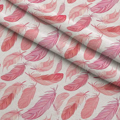 Pink Feathers Pattern 1 Minky Fabric