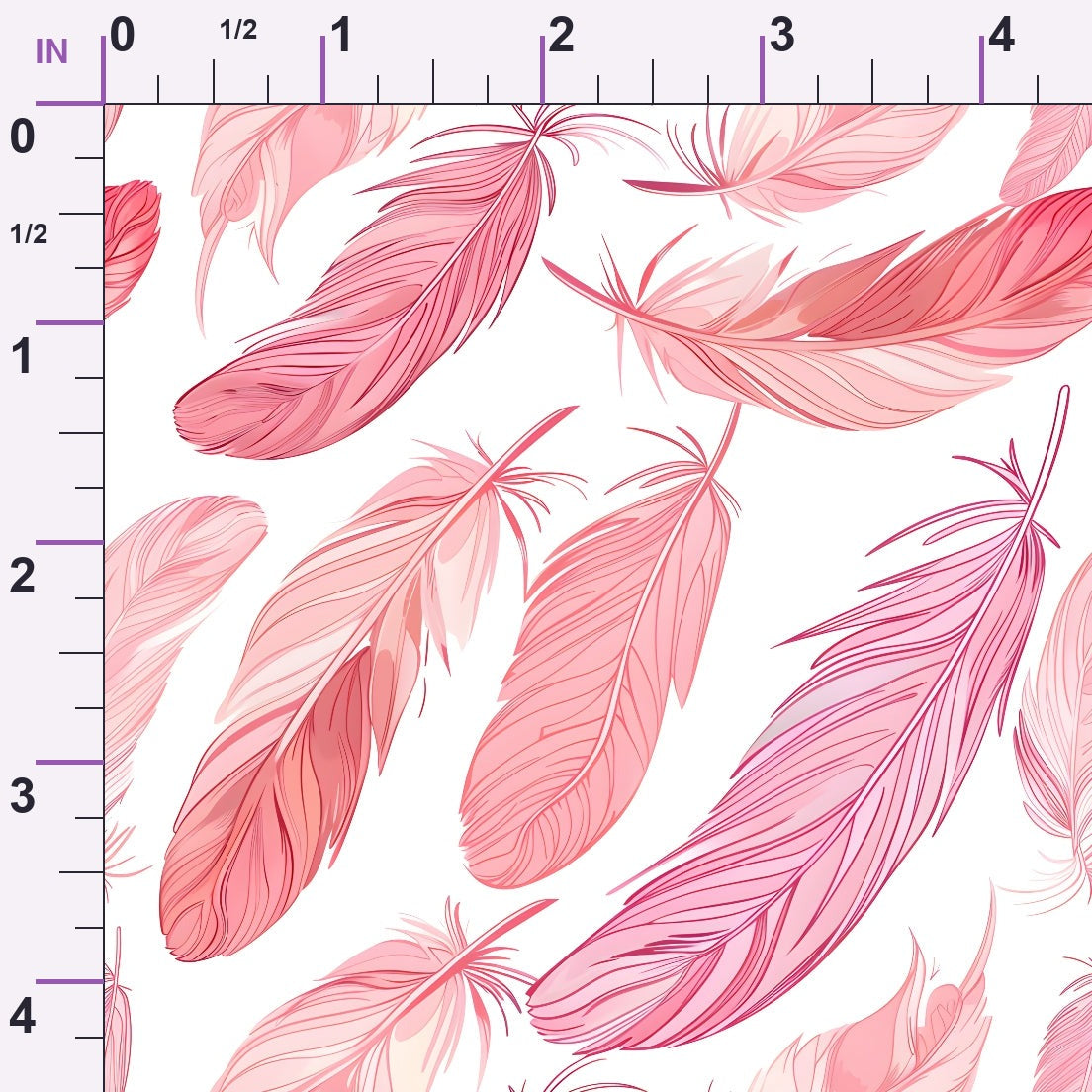 Pink Feathers Pattern 1 Minky Fabric