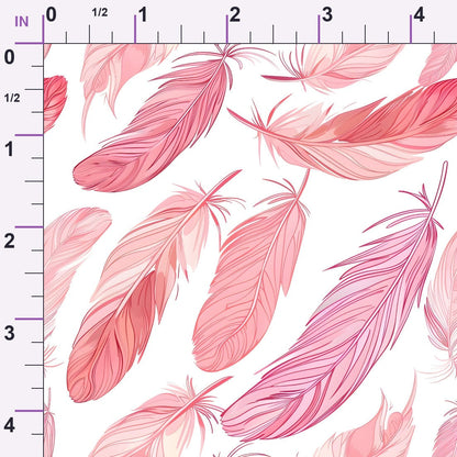 Pink Feathers Pattern 1 Minky Fabric