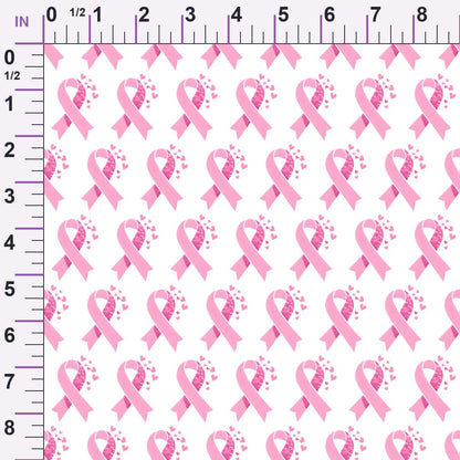 Pink Ribbon Love Pattern 1 Minky Fabric