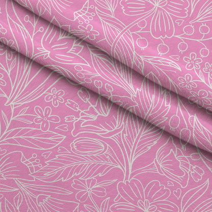 Pink Ribbon Love Pattern 4 Minky Fabric