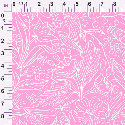 Pink Ribbon Love Pattern 4 Minky Fabric