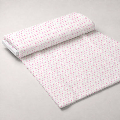 Pink Ribbon Love Pattern 5 Minky Fabric