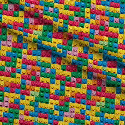 Playful Bricks Pattern 30 Minky Fabric
